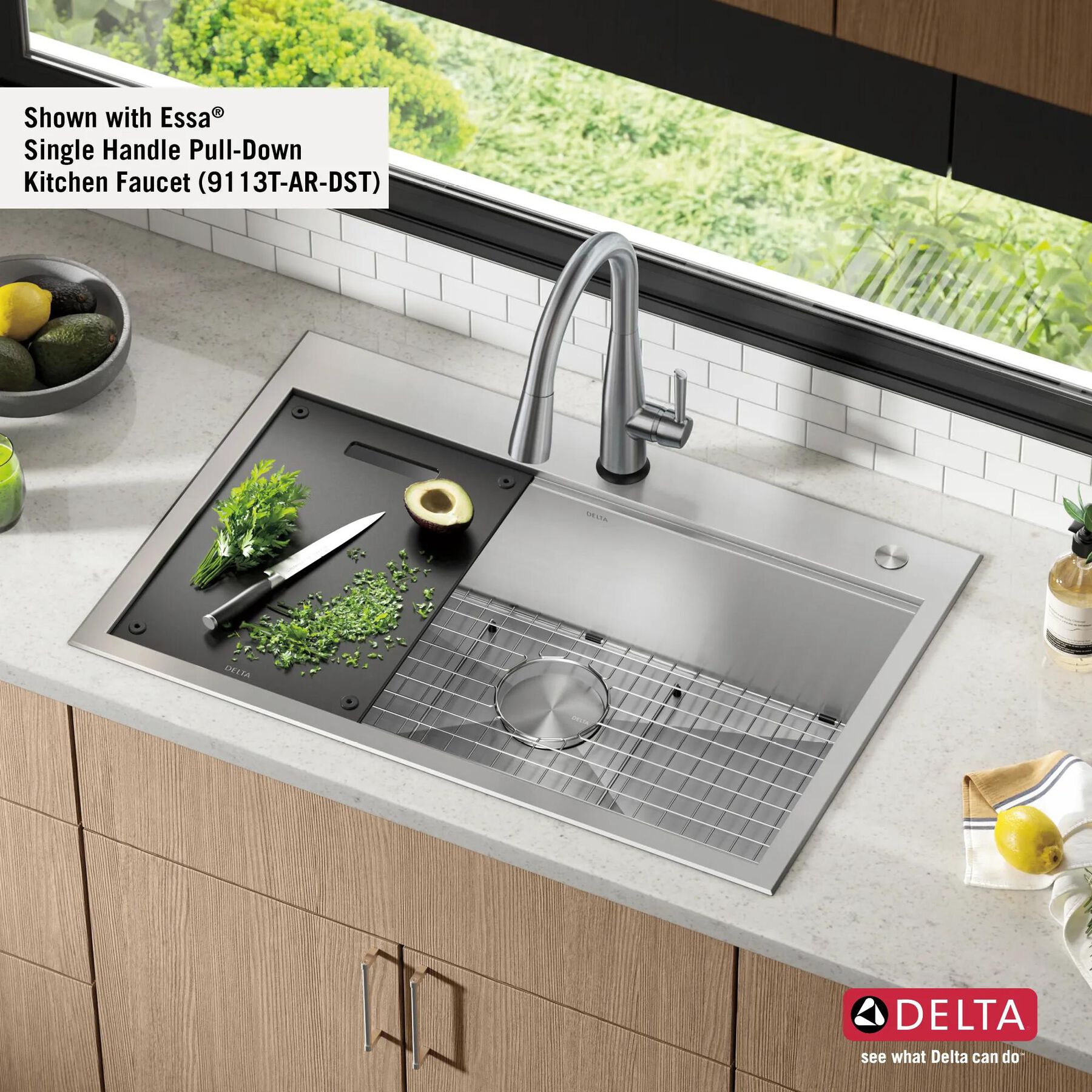 33&rdquo; Workstation Kitchen Sink Drop-In Top Mount 16 Gauge Stainless Steel Single Bowl with WorkFlow&trade; Ledge and Accessories